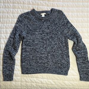 H&M Heathered Navy Blue Women's Crew Neck Sweater
